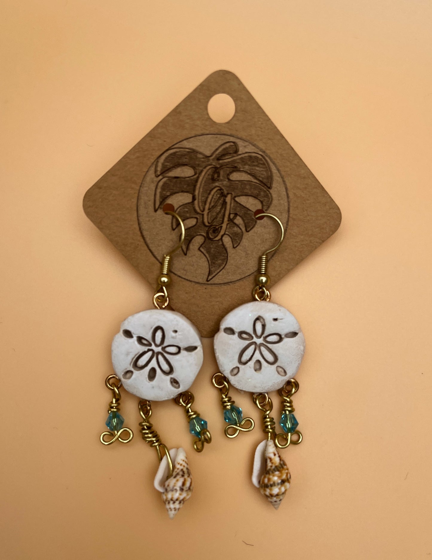 Seashell and Sand Dollar Chandelier Earrings