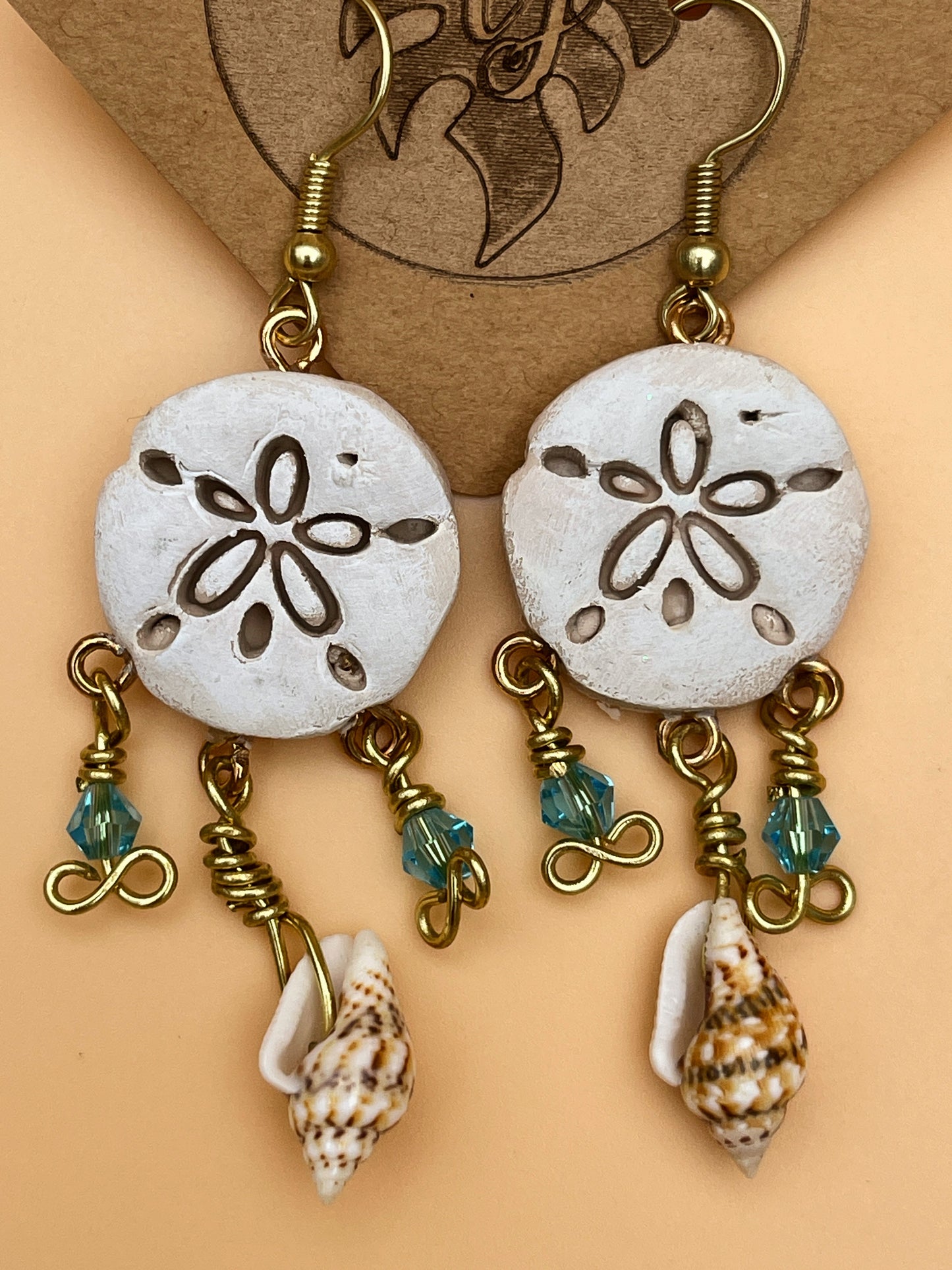 Seashell and Sand Dollar Chandelier Earrings