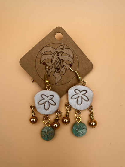 Seashell and Sand Dollar Chandelier Earrings