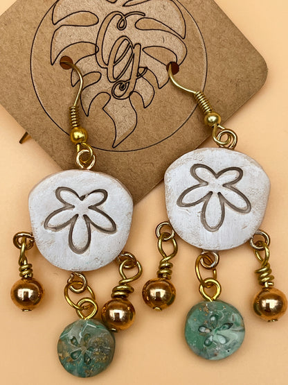 Seashell and Sand Dollar Chandelier Earrings