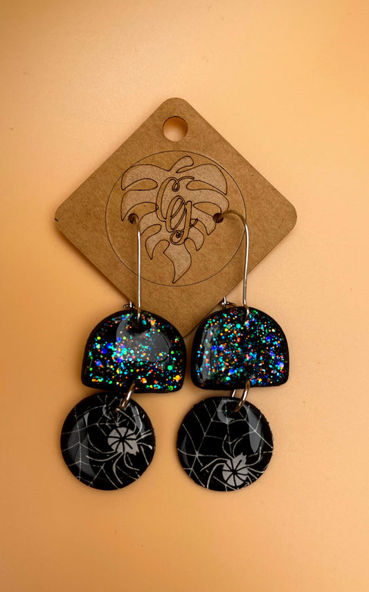 Spider Sparkle Drop Earrings