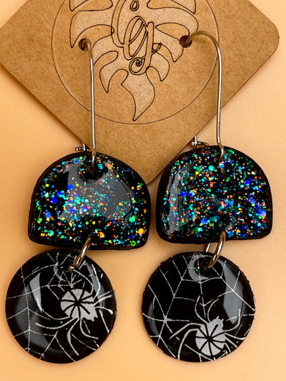 Spider Sparkle Drop Earrings